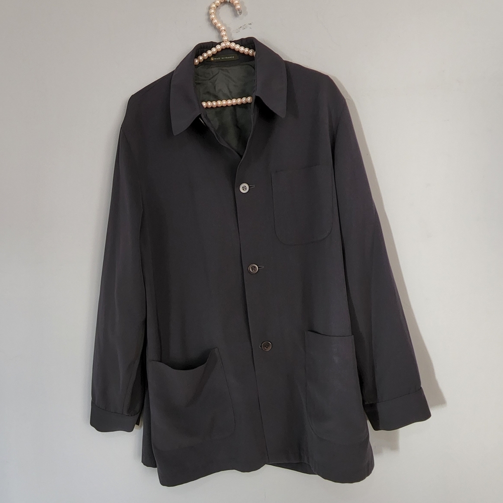 Bernard Zins Paris Gray 100% wool button down Mens Jacket Size 50 (XXXL).